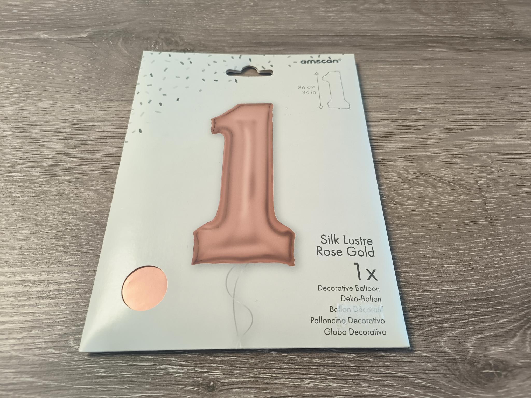 Rose Gold X-Large number 1 Rose Gold Number 1 Helium Balloon