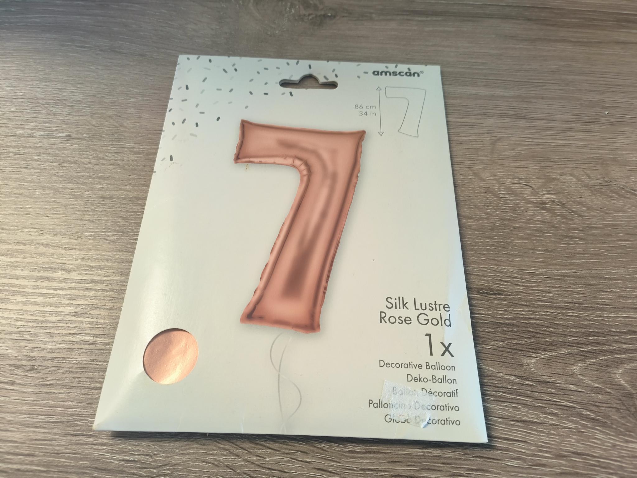 Rose Gold X-Large Number 7 Foil Balloon Roodepoort